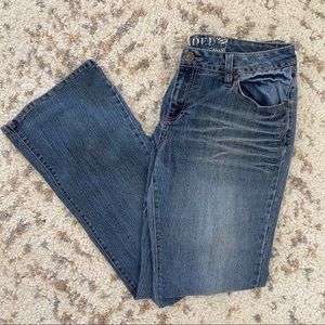 Inked & Faded Curvy Flare Button Pocket Jeans
